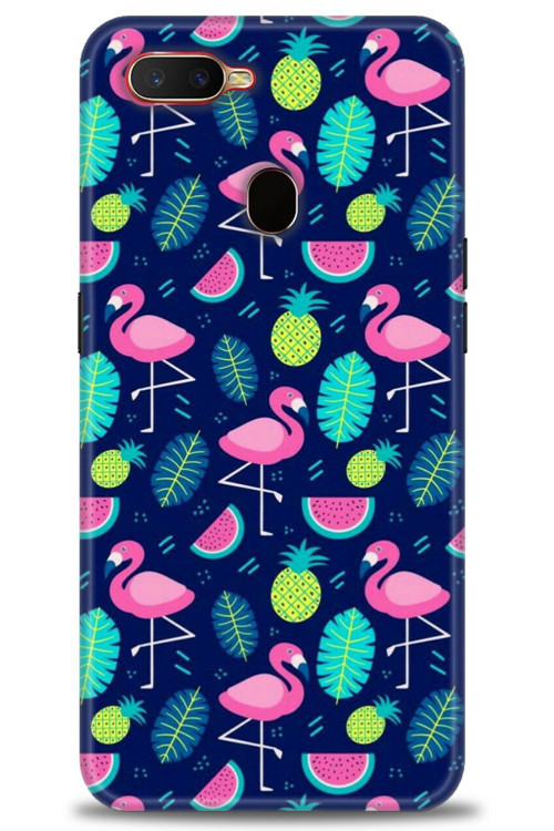 Oppo A5S Kılıf HD Baskılı Kılıf - Flamingo Ananas