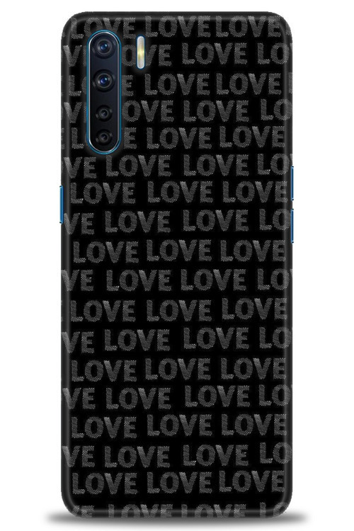 Oppo A91 / Reno 3 Kılıf HD Baskılı Kılıf - Black Love