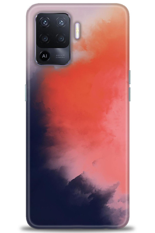 Oppo Reno 5 Lite Kılıf HD Baskılı Kılıf - Sisli Turuncu