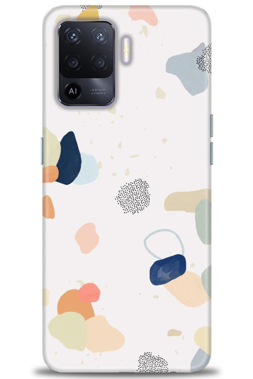 Oppo Reno 5 Lite Kılıf HD Baskılı Kılıf - Benekler ve Renkler