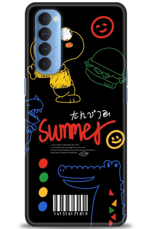Oppo Reno 4 Pro Kılıf HD Baskılı Kılıf - Summer