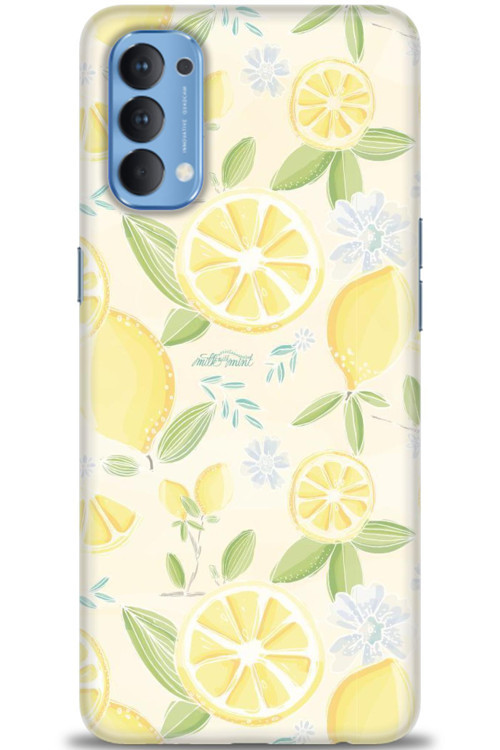 Oppo Reno 4 Kılıf HD Baskılı Kılıf - Limon