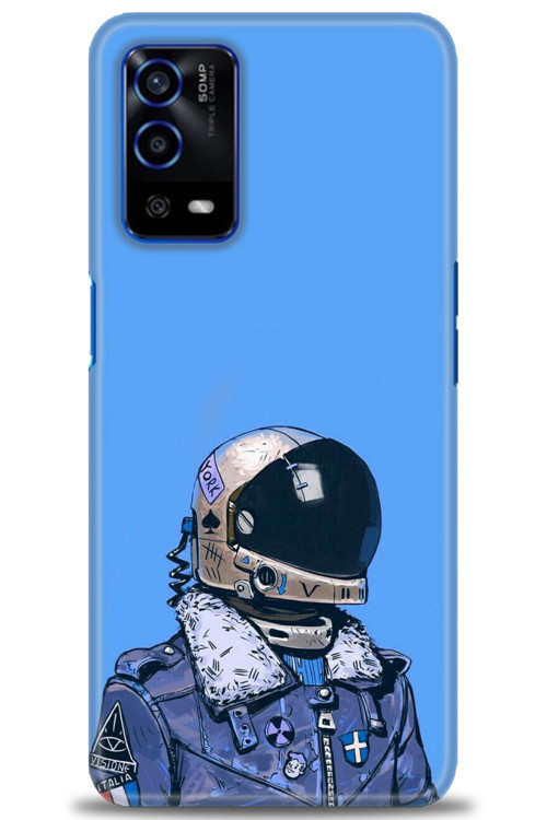 Oppo A55 Kılıf HD Baskılı Kılıf - Mavi Astronot