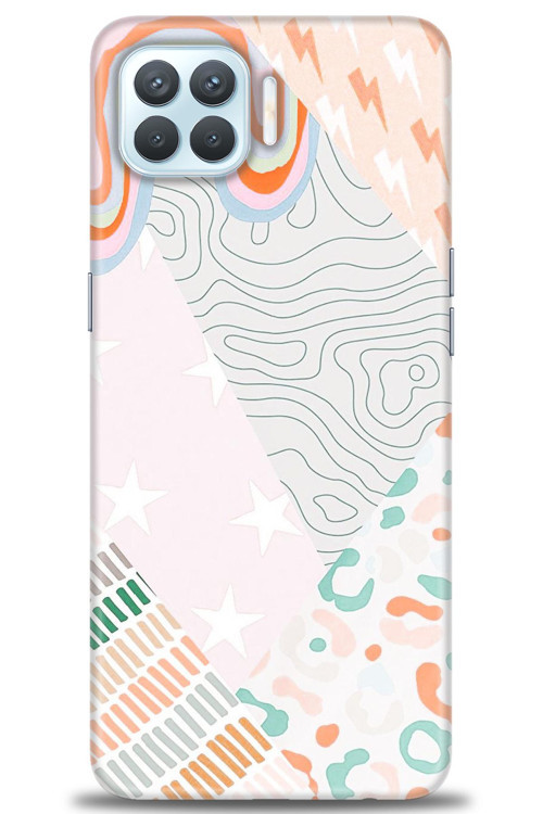 Oppo Reno 4 Lite Kılıf HD Baskılı Kılıf - Çok Renkli