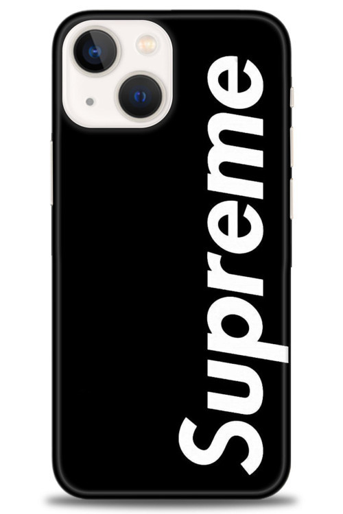 iPhone 15 Plus Kılıf HD Baskılı Kılıf - Supreme Siyah