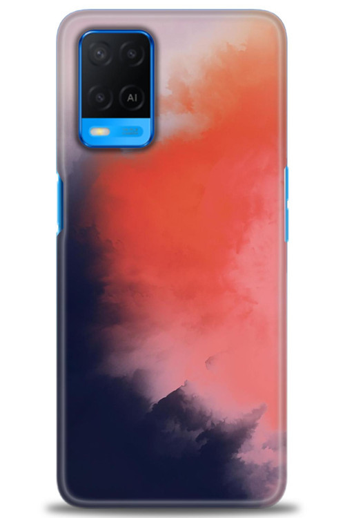 Oppo A54 Kılıf HD Baskılı Kılıf - Sisli Turuncu