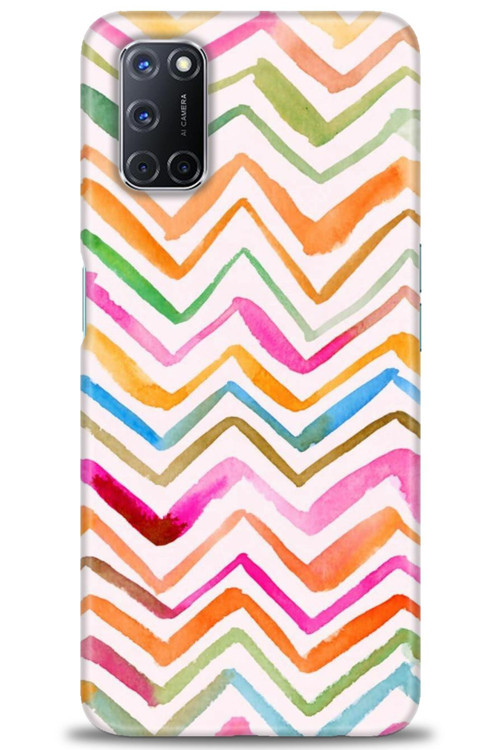 Oppo A92 Kılıf HD Baskılı Kılıf - Zikzak