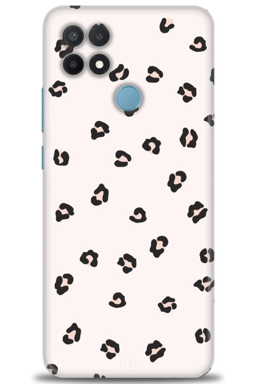 Oppo A15 Kılıf HD Baskılı Kılıf - Kahveli Leopar