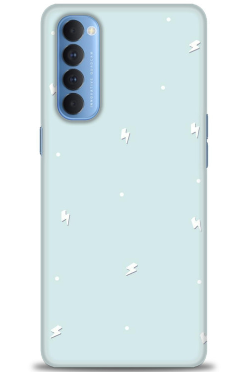 Oppo Reno 4 Pro Kılıf HD Baskılı Kılıf - Beyaz Şimşekler