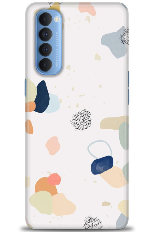 Oppo Reno 4 Pro Kılıf HD Baskılı Kılıf - Benekler ve Renkler