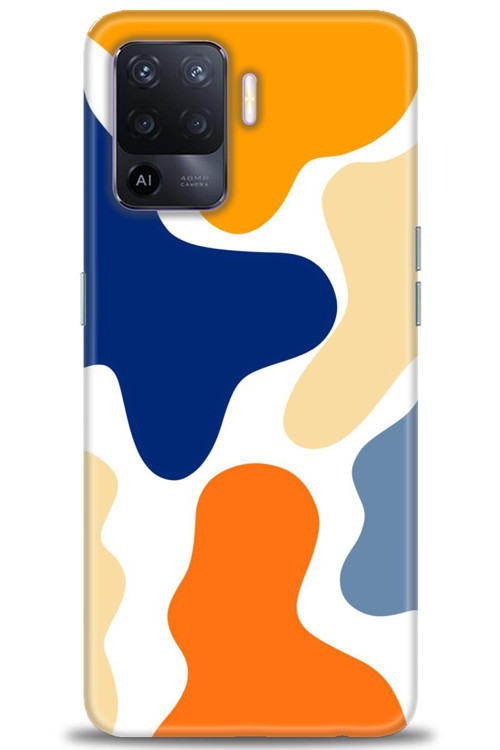 Oppo Reno 5 Lite Kılıf HD Baskılı Kılıf - Turuncu Lekeler