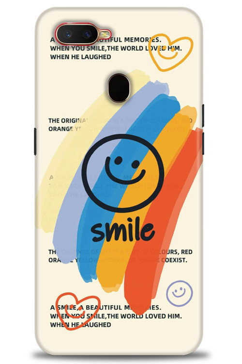 Oppo AX7 Kılıf HD Baskılı Kılıf - Smile