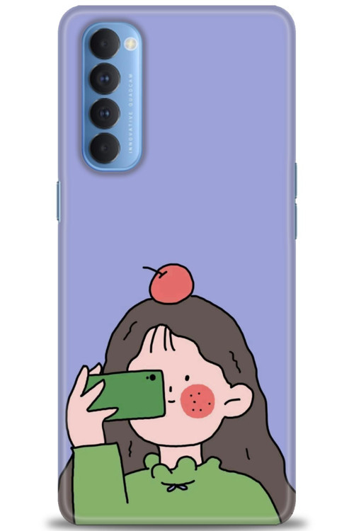 Oppo Reno 4 Pro Kılıf HD Baskılı Kılıf - Yeşil Kız