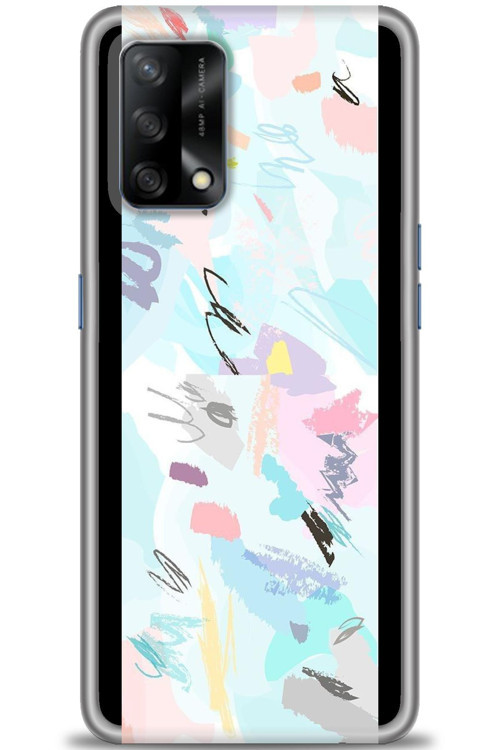 Oppo A74 Kılıf HD Baskılı Kılıf - Blue and Purple