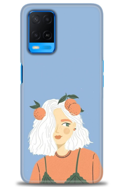 Oppo A54 Kılıf HD Baskılı Kılıf - Beyaz Saçlı Kız