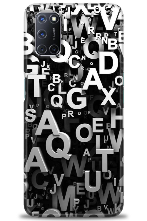 Oppo A72 Kılıf HD Baskılı Kılıf - Harfler