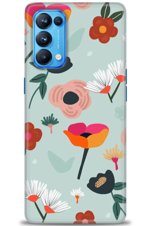 Oppo Reno 5 Pro Kılıf HD Baskılı Kılıf - Çiçekli Dallar