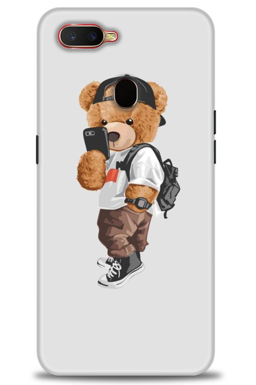 Oppo AX7 Kılıf HD Baskılı Kılıf - Teddy Bear Cool