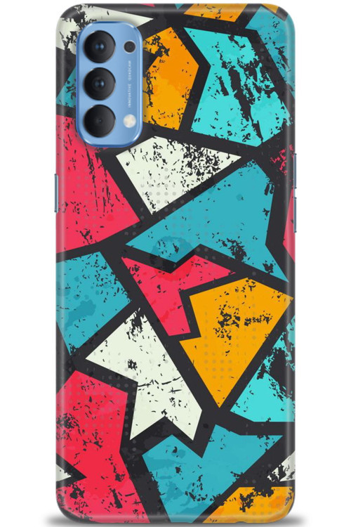 Oppo Reno 4 Kılıf HD Baskılı Kılıf - Grafiti