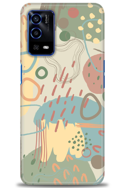 Oppo A55 Kılıf HD Baskılı Kılıf - Renkli Tuval