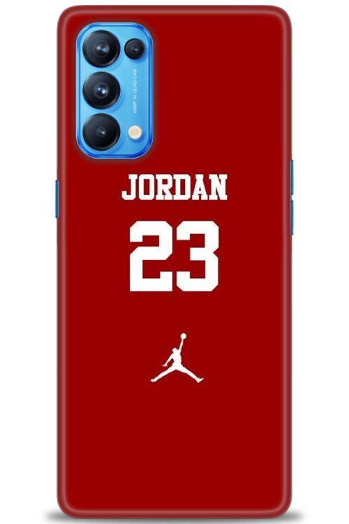 Oppo Reno 5 Pro Kılıf HD Baskılı Kılıf - Jordan Kırmızı