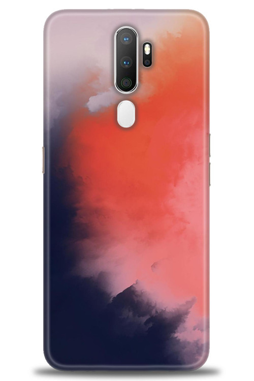 Oppo A5 2020 Kılıf HD Baskılı Kılıf - Sisli Turuncu