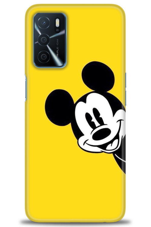 Oppo A16 Kılıf HD Baskılı Kılıf - Sarı Mickey Mouse