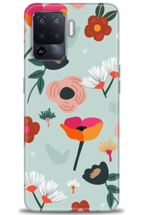 Oppo Reno 5 Lite Kılıf HD Baskılı Kılıf - Çiçekli Dallar