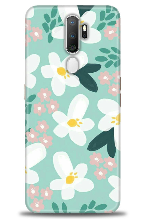 Oppo A9 2020 Kılıf HD Baskılı Kılıf - Pembe Beyaz Papatyalar