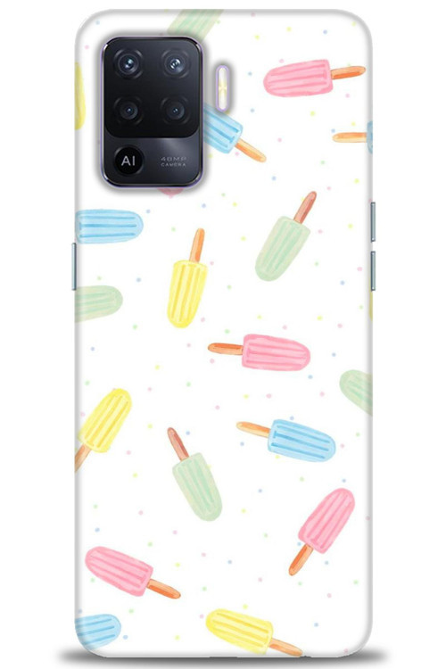 Oppo Reno 5 Lite Kılıf HD Baskılı Kılıf - Renkli Dondurmalar