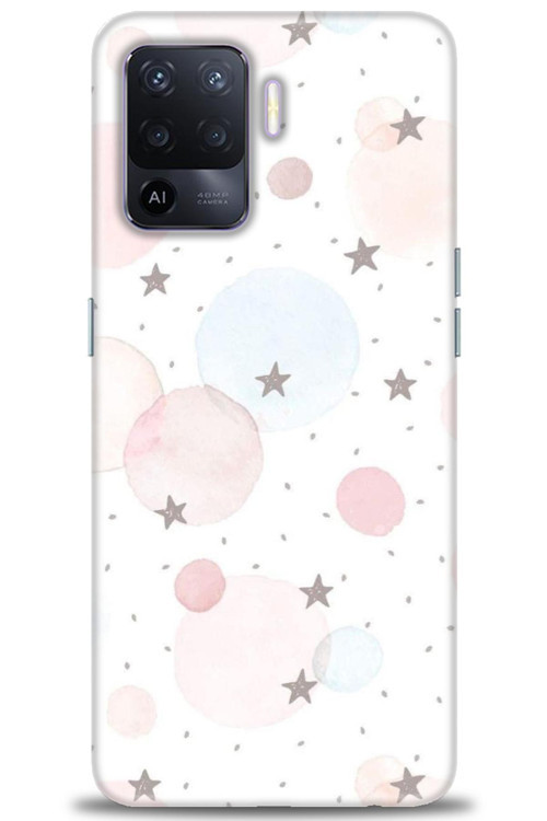 Oppo Reno 5 Lite Kılıf HD Baskılı Kılıf - Yıldız Puantiye