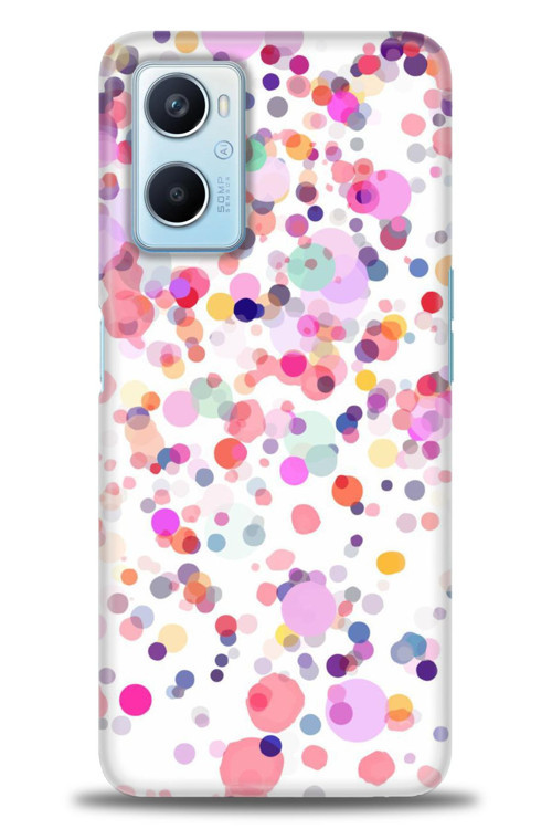Oppo A96 4G Kılıf HD Baskılı Kılıf - Renkli Benekler