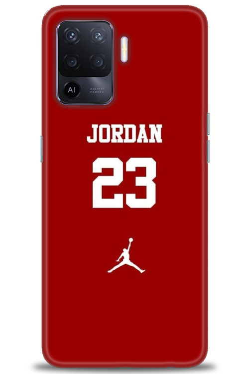 Oppo Reno 5 Lite Kılıf HD Baskılı Kılıf - Jordan Kırmızı