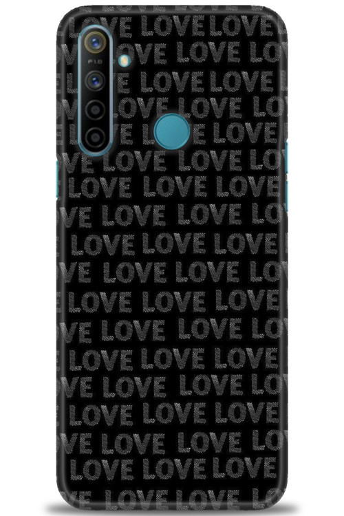 Realme 5i Kılıf HD Baskılı Kılıf - Black Love