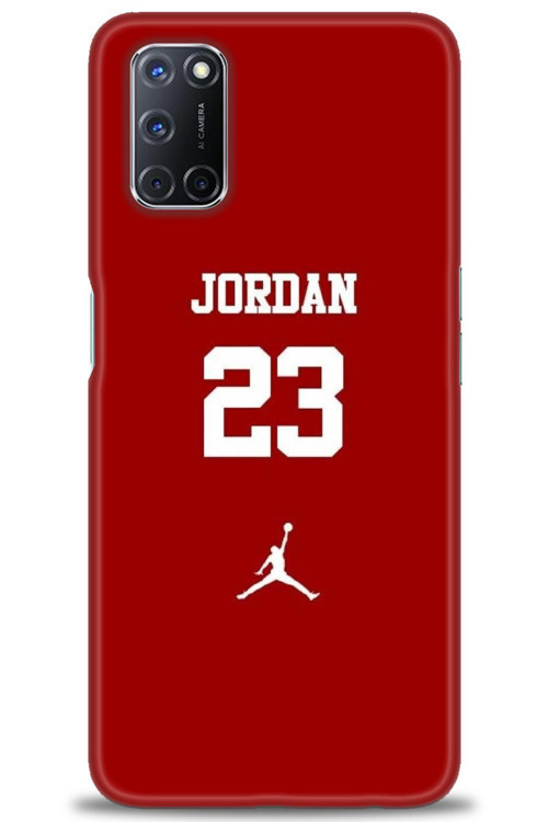 Oppo A92 Kılıf HD Baskılı Kılıf - Jordan Kırmızı