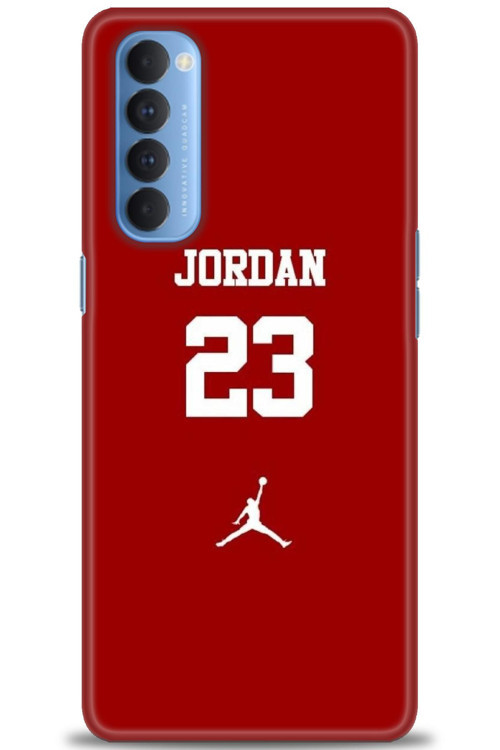 Oppo Reno 4 Pro Kılıf HD Baskılı Kılıf - Jordan Kırmızı