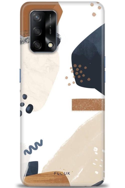 Oppo A74 Kılıf HD Baskılı Kılıf - Bej