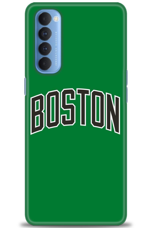 Oppo Reno 4 Pro Kılıf HD Baskılı Kılıf - Boston Yeşil