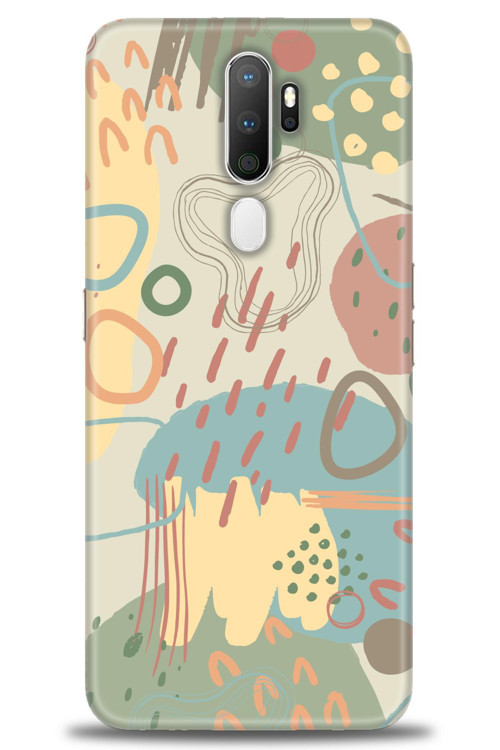 Oppo A9 2020 Kılıf HD Baskılı Kılıf - Renkli Tuval