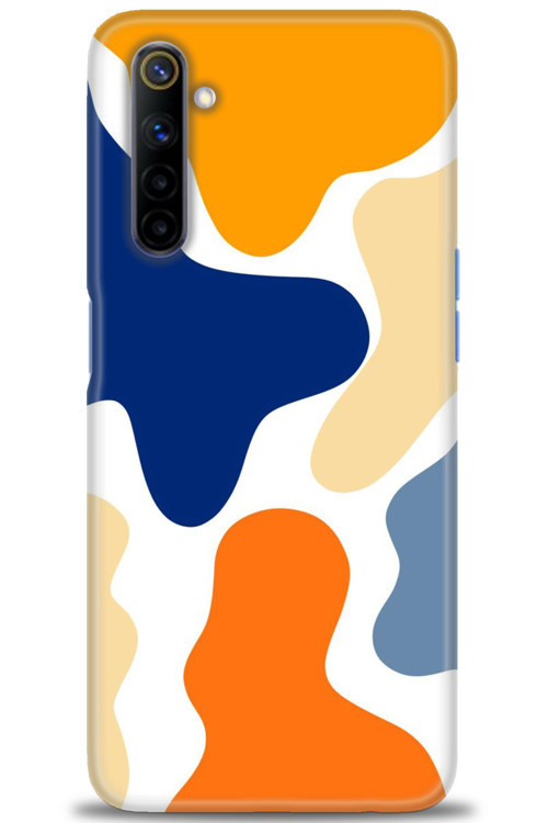 Realme 6 Kılıf HD Baskılı Kılıf - Turuncu Lekeler