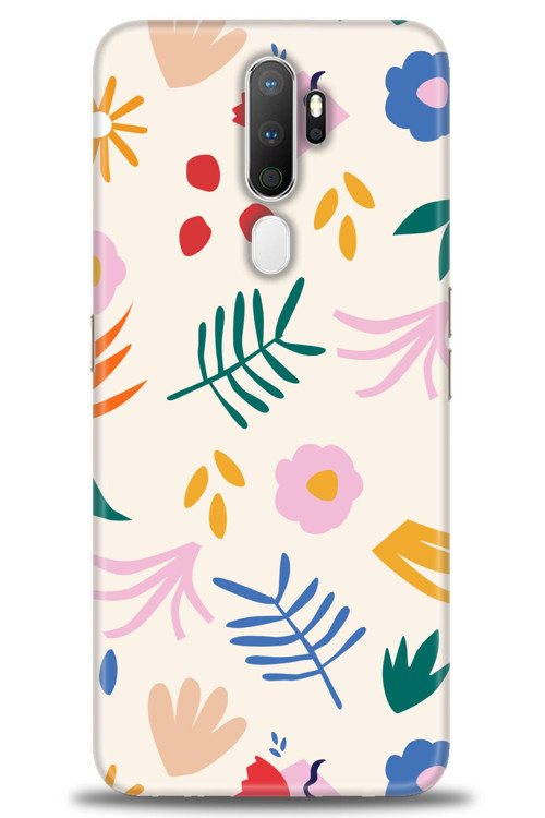 Oppo A9 2020 Kılıf HD Baskılı Kılıf - Renkli Dallar
