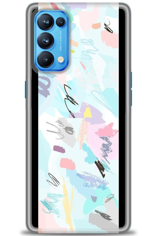 Oppo Reno 5 Pro Kılıf HD Baskılı Kılıf - Blue and Purple