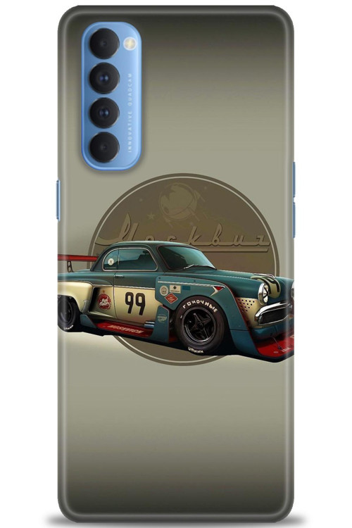 Oppo Reno 4 Pro Kılıf HD Baskılı Kılıf - Klasik Araba