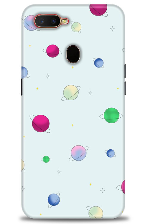 Oppo A5S Kılıf HD Baskılı Kılıf - Gezegenler Çizim
