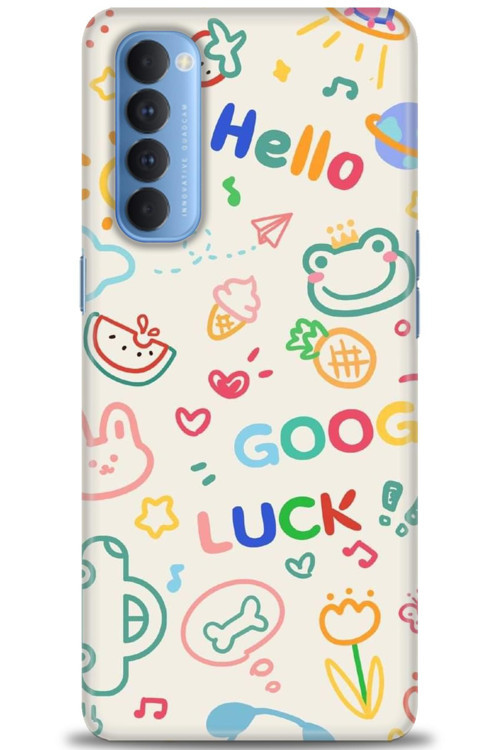 Oppo Reno 4 Pro Kılıf HD Baskılı Kılıf - Goog Luck
