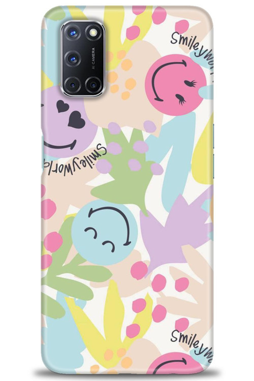 Oppo A92 Kılıf HD Baskılı Kılıf - Smiley World