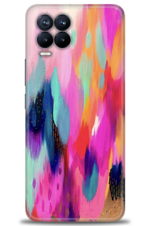 Realme 8 Pro Kılıf HD Baskılı Kılıf - Yaldızlı Renkler