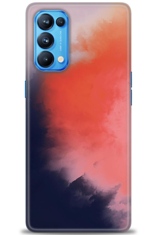 Oppo Reno 5 Pro Kılıf HD Baskılı Kılıf - Sisli Turuncu