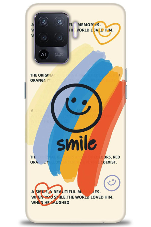 Oppo Reno 5 Lite Kılıf HD Baskılı Kılıf - Smile