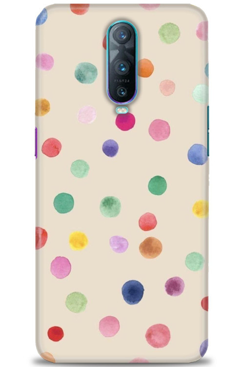 Oppo RX17 Pro Kılıf HD Baskılı Kılıf - Renkli Puantiye